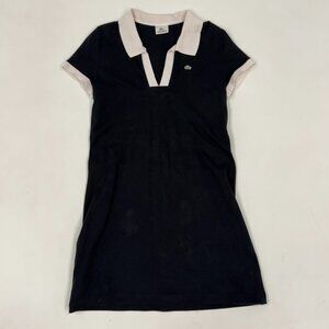 Lacoste Black Polo Dress with Contrast Collar – Short Sleeve